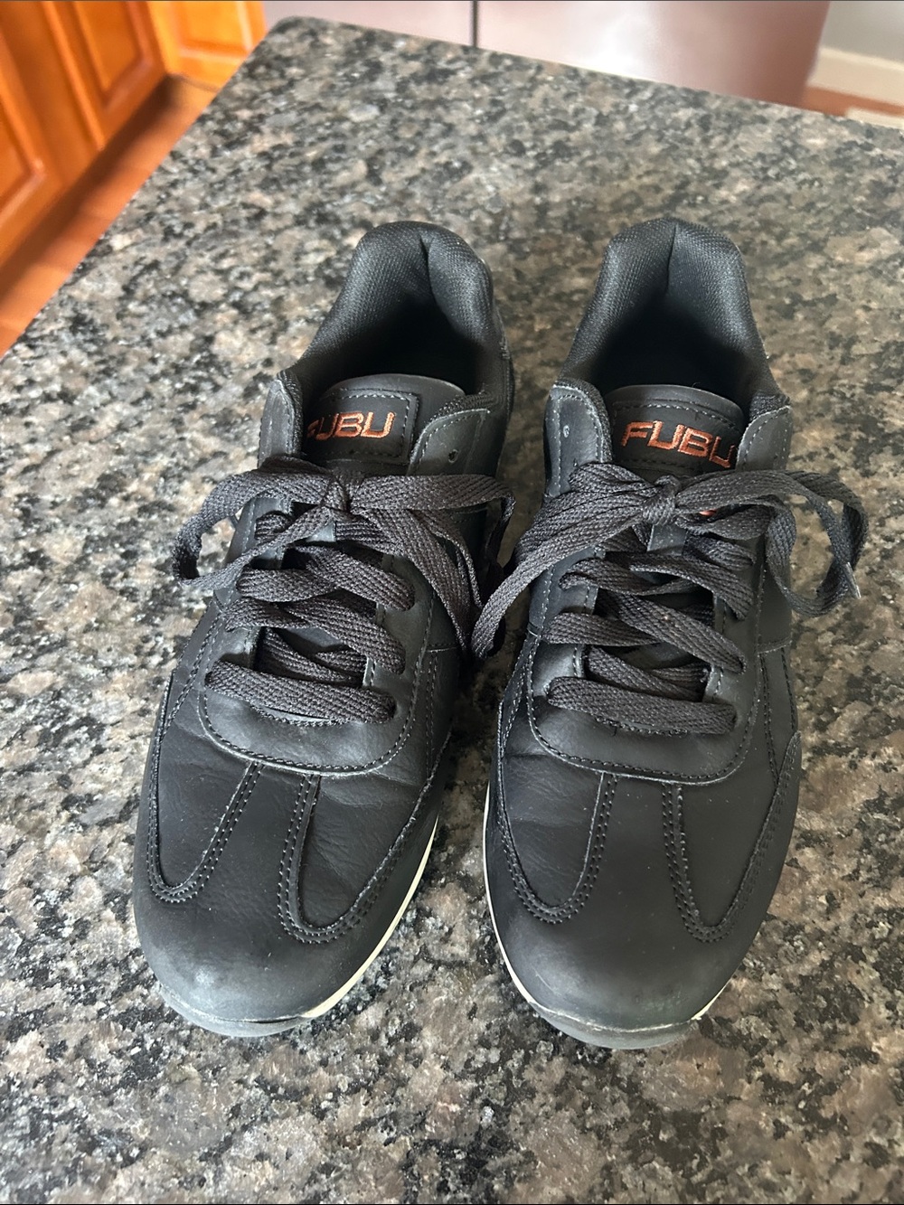FUBU kids Black Sneakers with Subtle Orange Logo